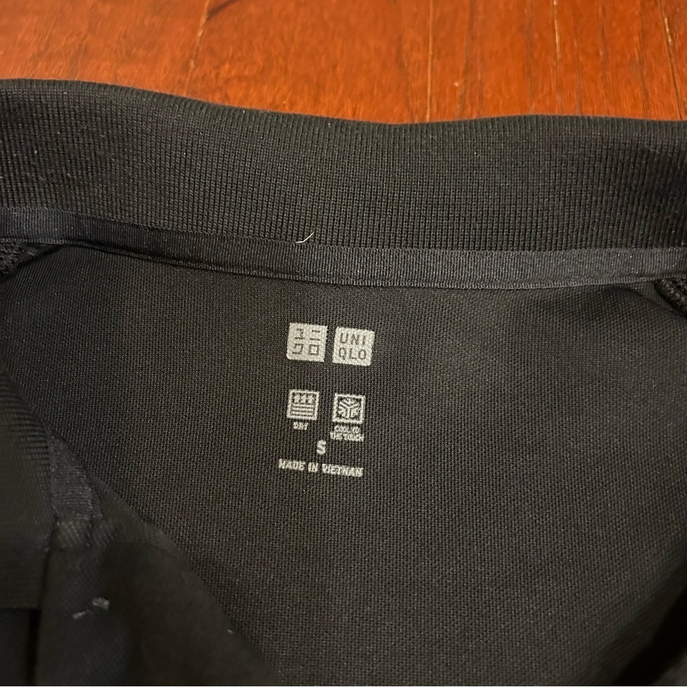 Uniqlo Shirt Golf Polo Mens S Black Rugby Short Sleeve Athletic Casual Outdoor - Picture 3 of 6